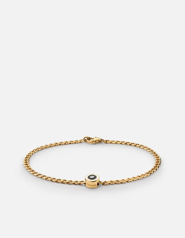 Opus Sapphire Type Chain Bracelet, Gold Vermeil/Black