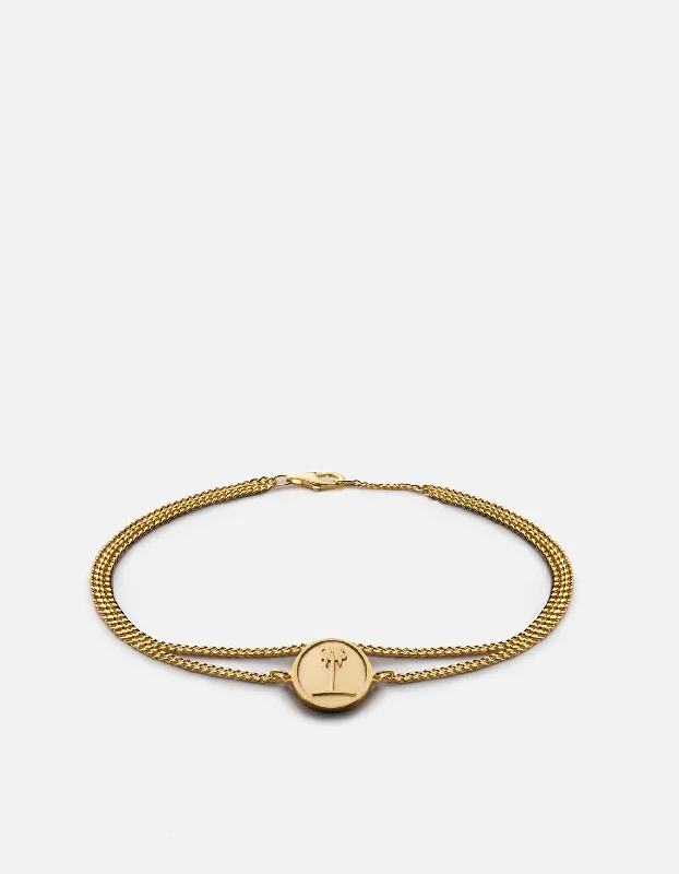 Palm Tree Bracelet, Gold Vermeil