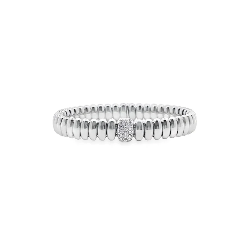 PLATINI WHITE GOLD AND DIAMOND STRETCH BRACELET