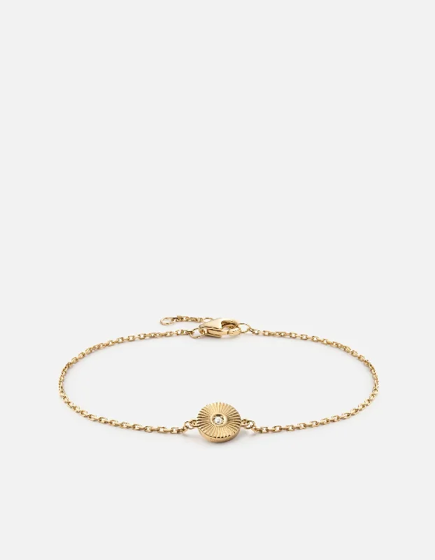 Rey Chain Bracelet, Gold Pavé