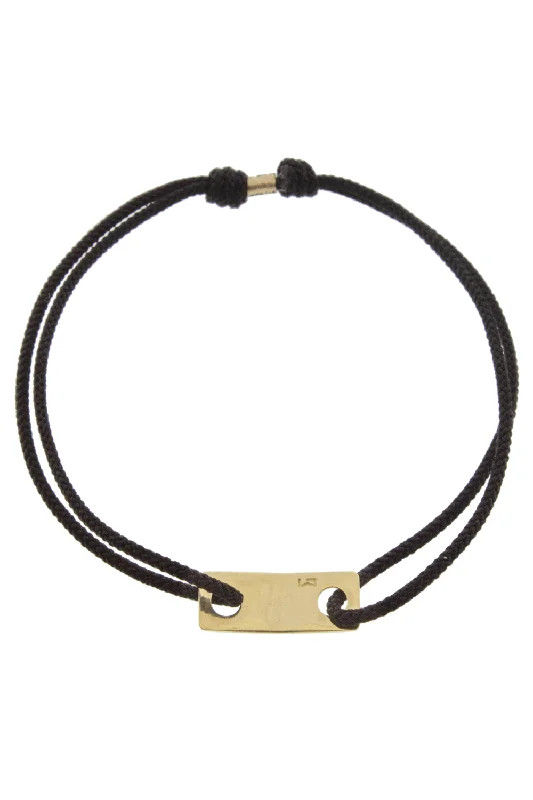 Small ID Plate Link Cord Bracelet