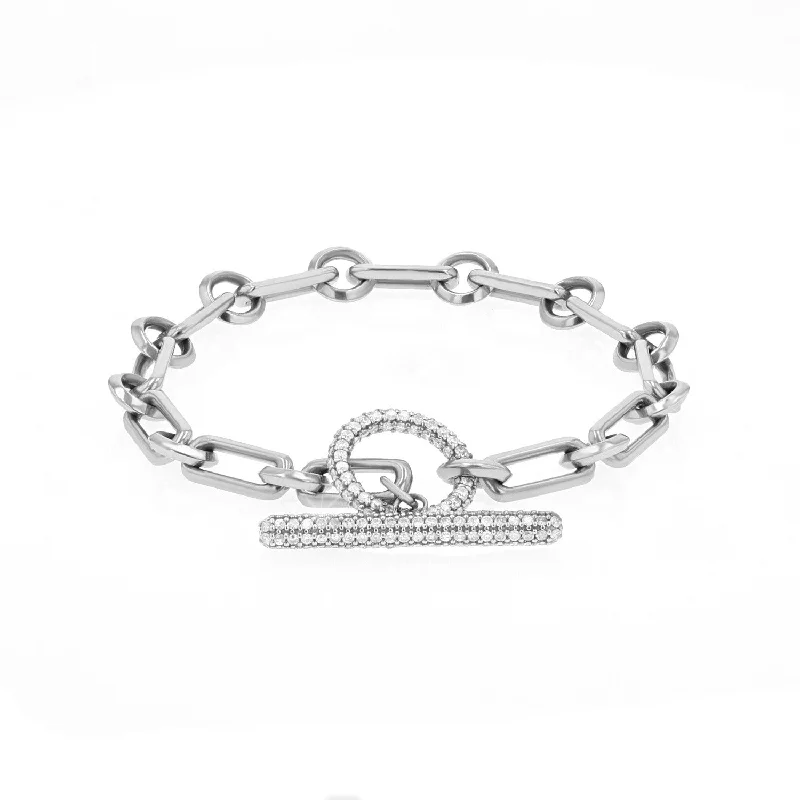 Medium Soho Chain Bracelet with Diamond Toggle