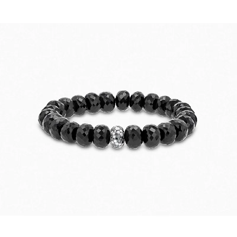 Black and White Cobblestone Diamond and Spinel Bracelet- 10mm