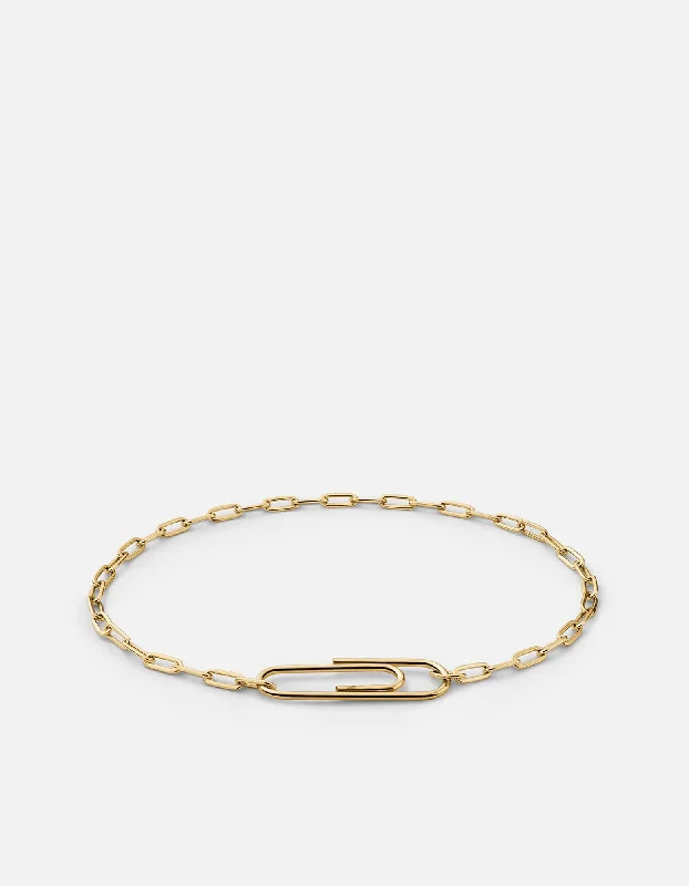 Volt Link Paper Clip Bracelet, Gold Vermeil