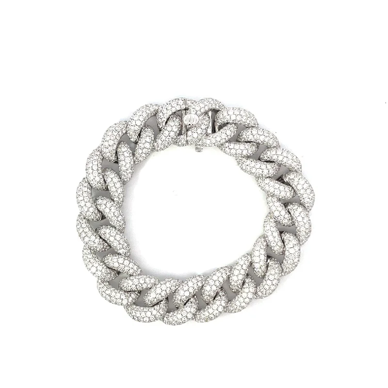 WHITE GOLD DIAMOND PAVE LINK BRACELET