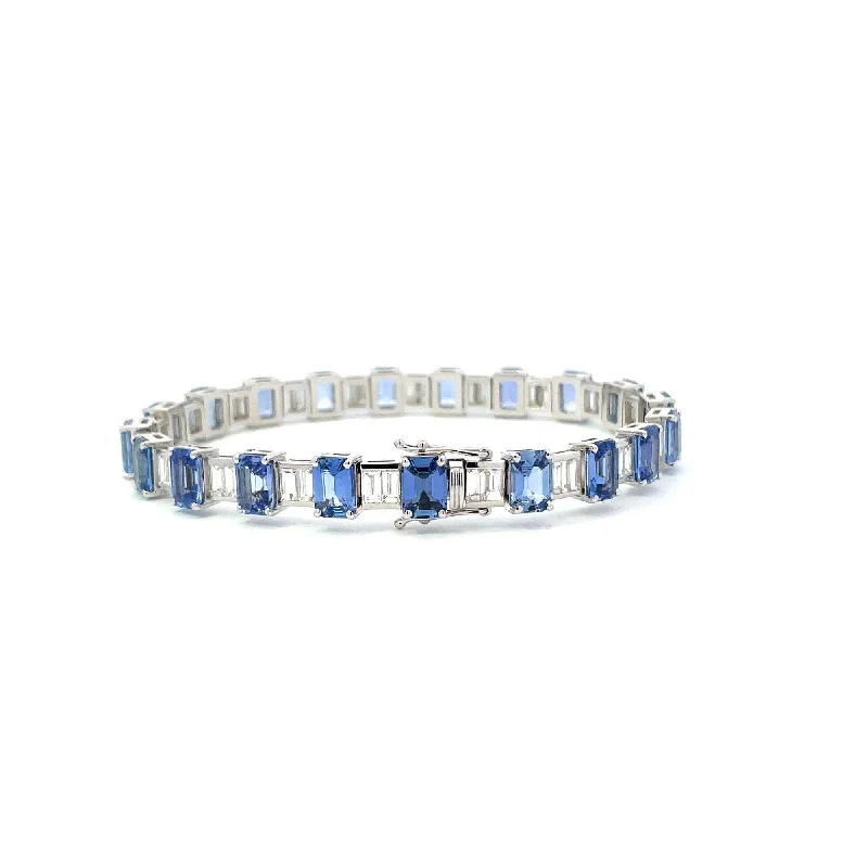 WHITE GOLD SAPPHIRE & DIAMOND BRACELET